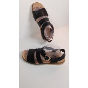 Dr. Scholls Island Glow Black Womens Sandals Size 8 Comfort Cushioned Flat